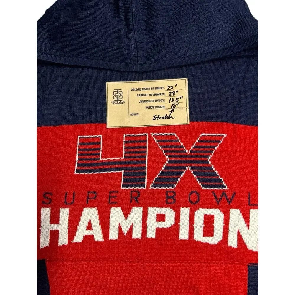 NFL New England‎ Patriots 4x Champions M Commemorative Hoodie Sweater NEW